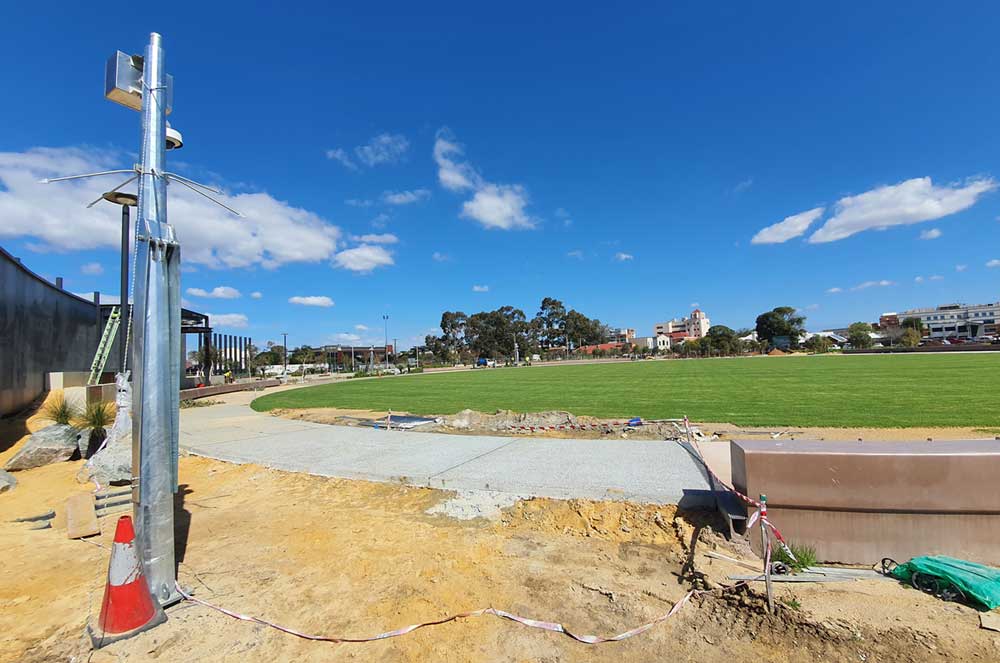 A Photo About Midland Junction Installation for Cameras in Progress